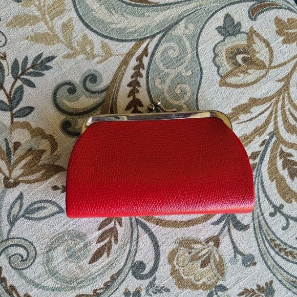 Red Mini Clutch with Silver Accents - Picture 1 of 8